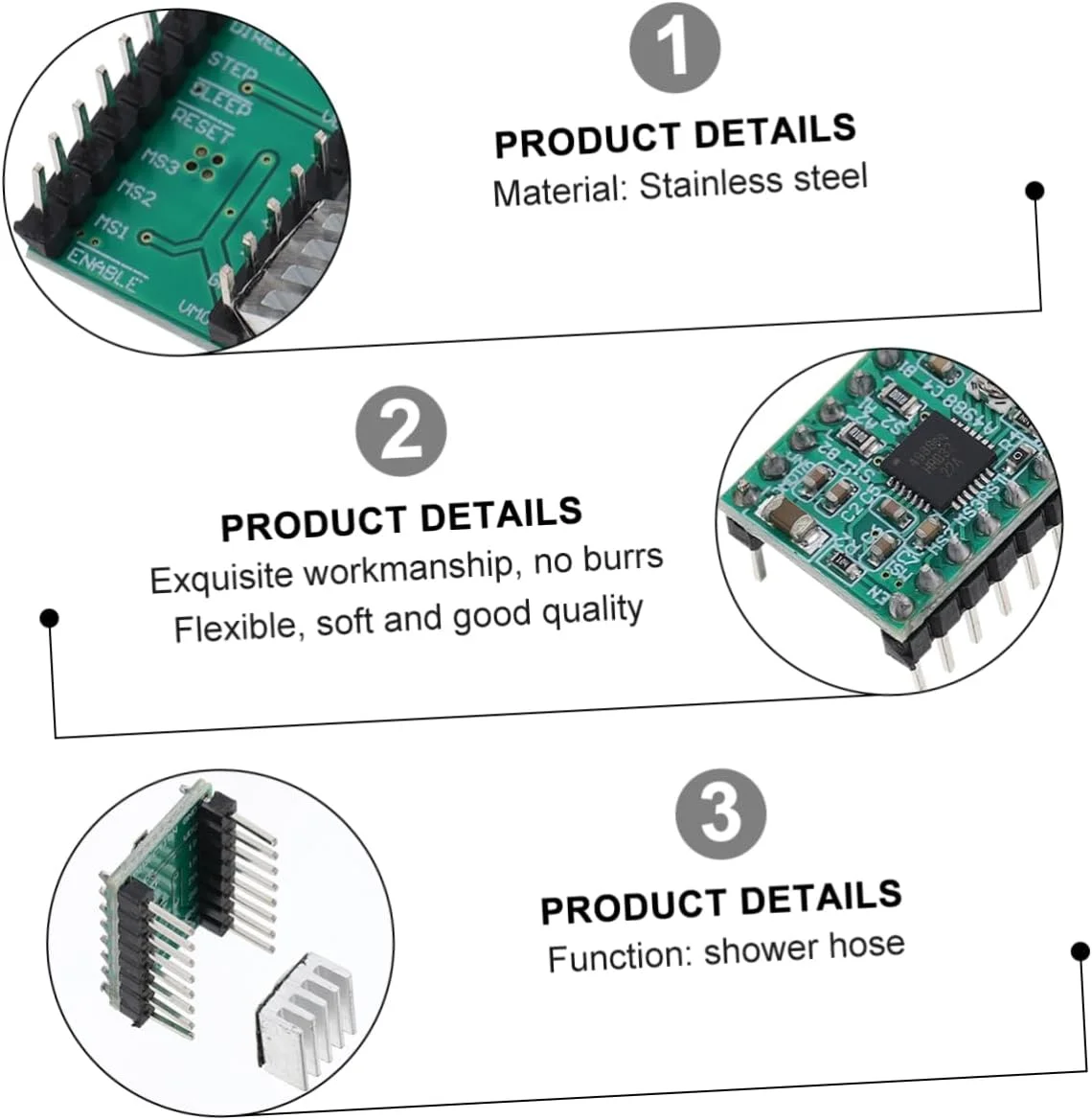 ماژول درایور موتور پله ای 4 عددی برای پرینتر، کنترل میرایی ترکیبی، دارای هیت سینک