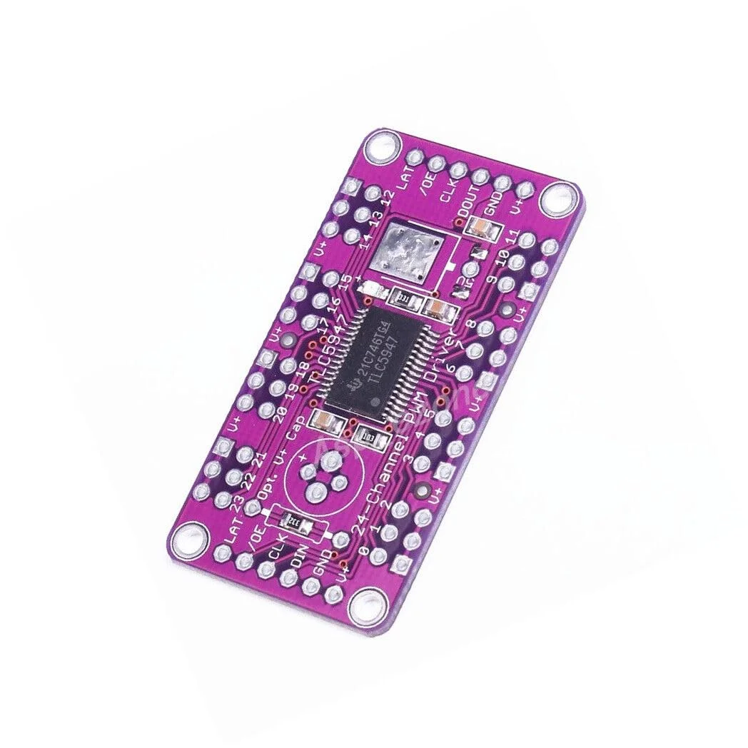 ماژول درایور ال ای دی PWM بیست و چهار کاناله TLC5947 با رزولوشن 12 بیت و اسیلاتور داخلی 30 مگاهرتز ماژول درایور ال ای دی PWM بیست و چهار کاناله TLC5947 با رزولوشن 12 بیت و اسیلاتور داخلی 30 مگاهرتز