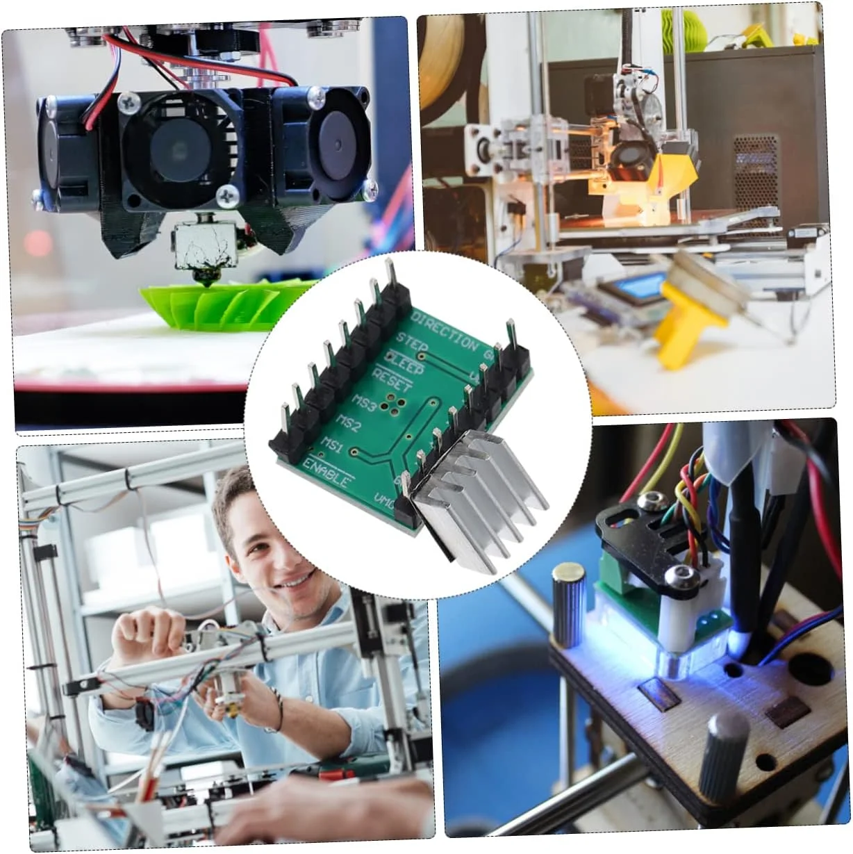 ماژول درایور موتور پله ای 4 عددی برای پرینتر، کنترل میرایی ترکیبی، دارای هیت سینک