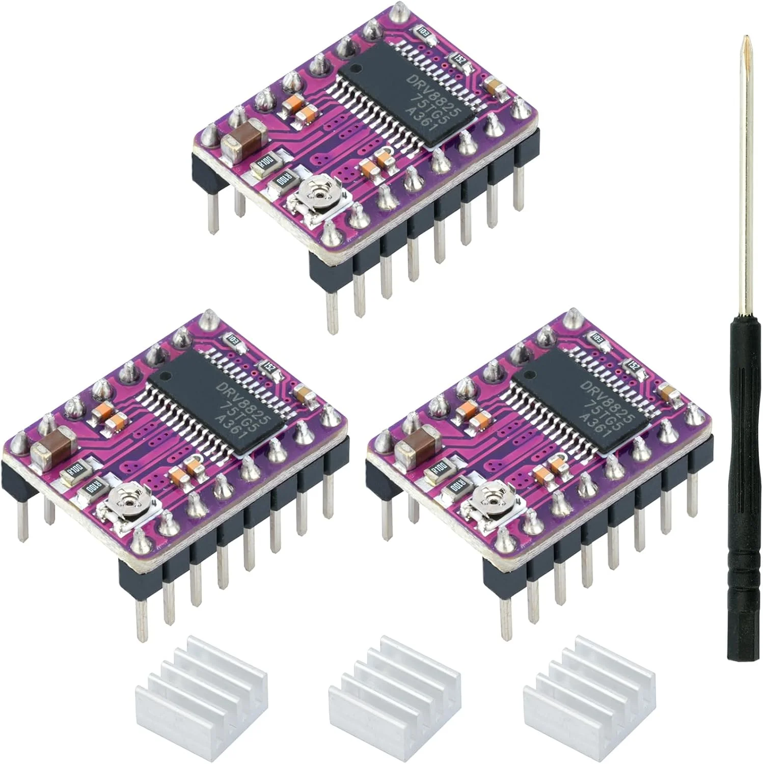 ماژول درایور موتور پله ای WWZMDiB مدل DRV8825 مناسب پرینتر سه بعدی - 3 عددی