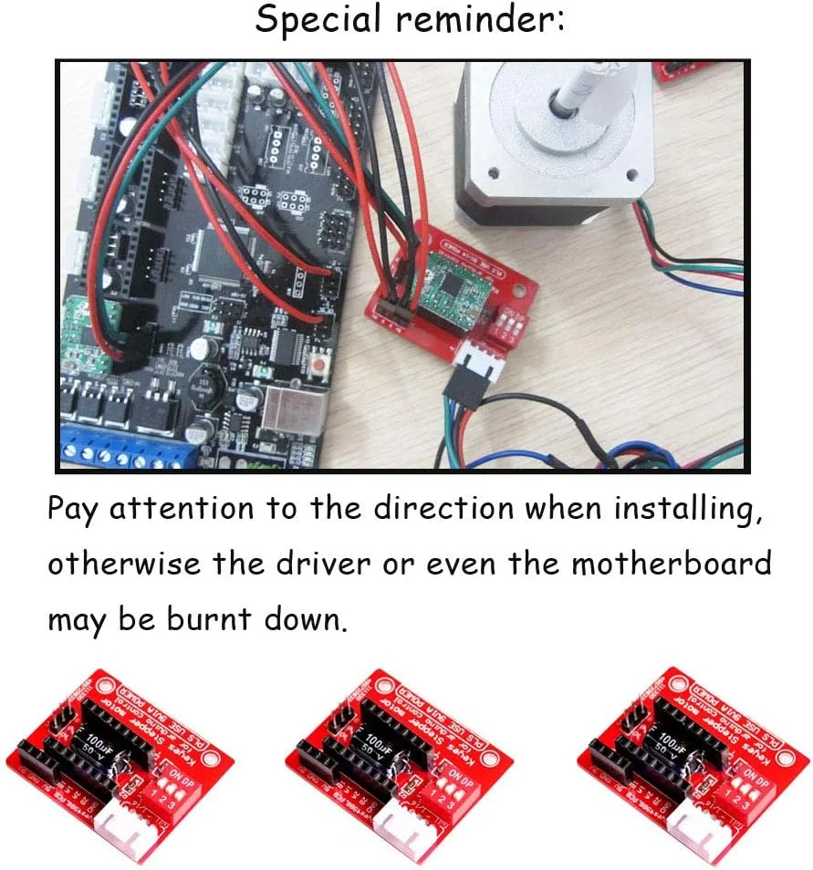 برد توسعه کنترل درایور موتور پله‌ای پرینتر سه بعدی Ximimark A4988 DRV8825، 3 عدد