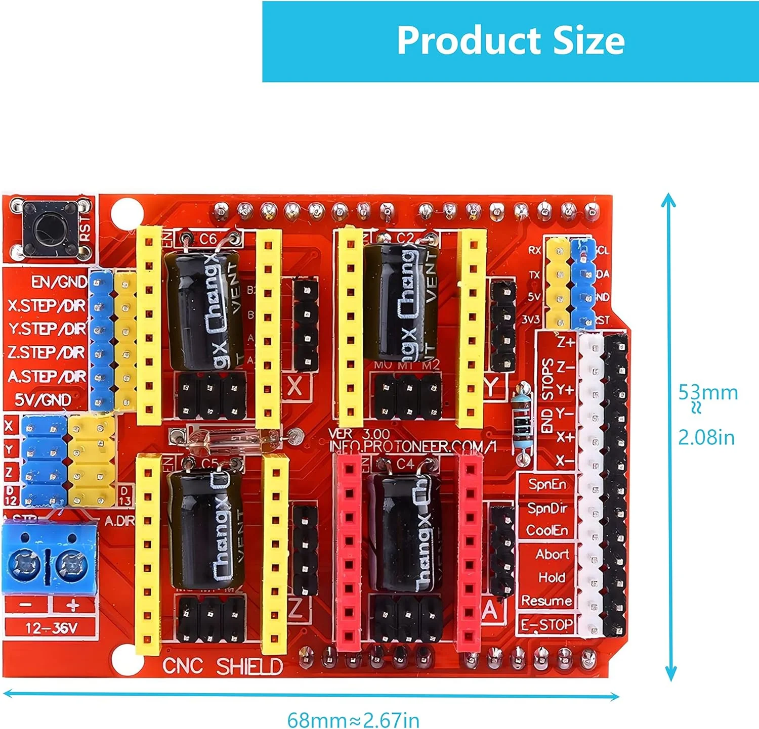 برد توسعه دستگاه حکاکی CNC Shield V3 مدل WWZMDiB، برد توسعه درایور A4988 برای پرینتر سه بعدی آردوینو CNC A4988 برد توسعه دستگاه حکاکی CNC Shield V3 مدل WWZMDiB، برد توسعه درایور A4988 برای پرینتر سه بعدی آردوینو CNC A4988