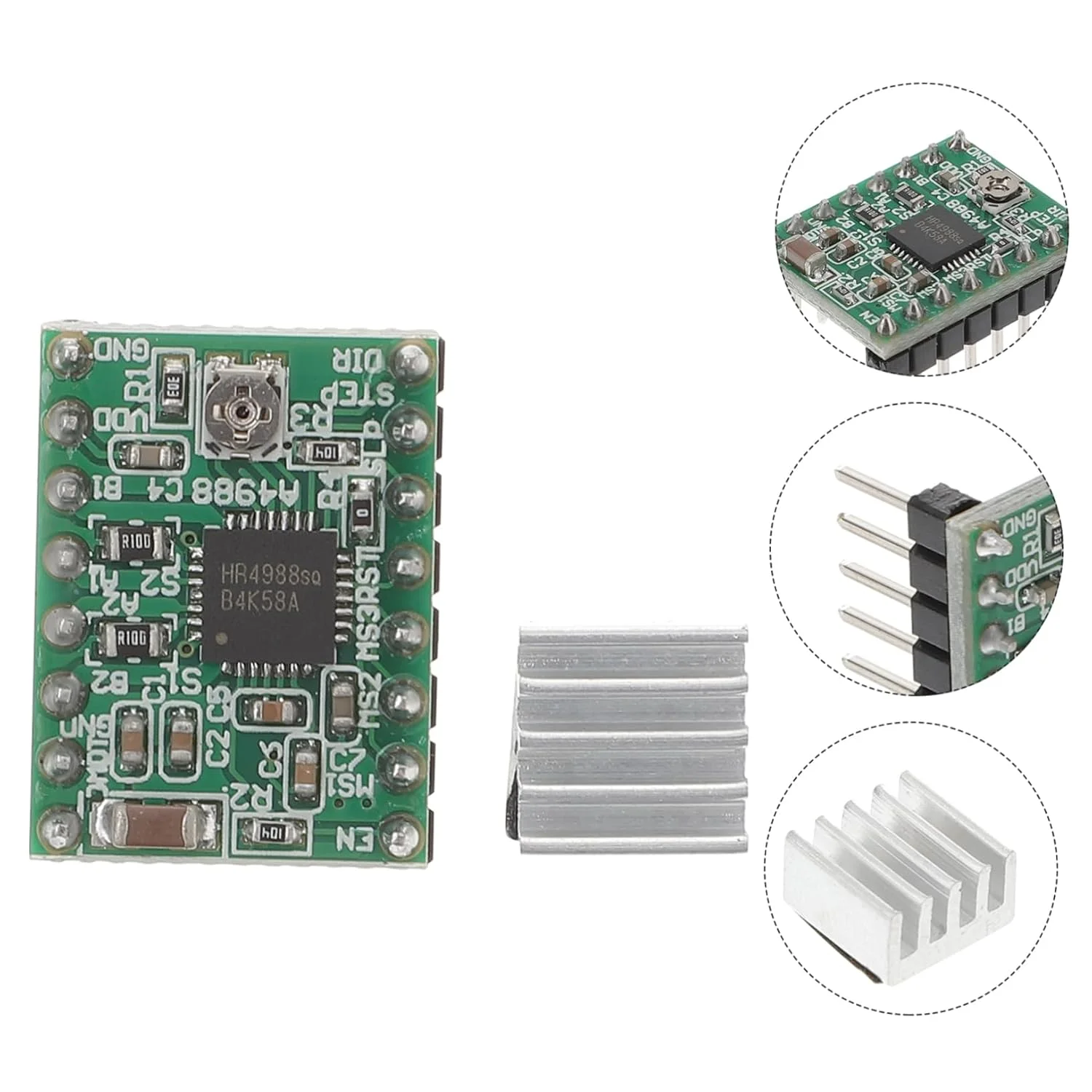 5 عدد ماژول درایور موتور پله ای با هیت سینک و رزولوشن گام کامل برای پرینترها