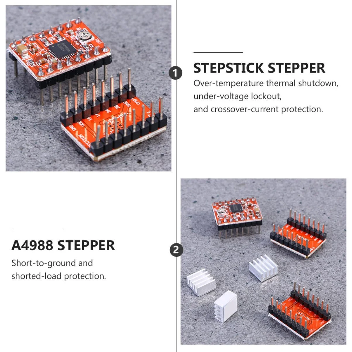 ماژول درایور موتور پله ای 5 عددی با کنترل هیت سینک و محافظت در برابر دمای بیش از حد برای لوازم جانبی چاپگر