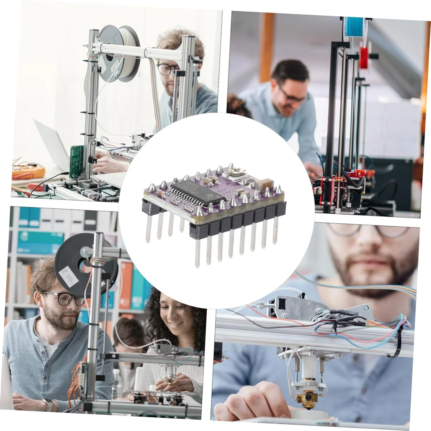 ماژول درایور استپر Veemoon با هیت سینک برای پرینترها سازگار با رمپ برای کاربردهای کنترل الکترونیکی و مکانیکی