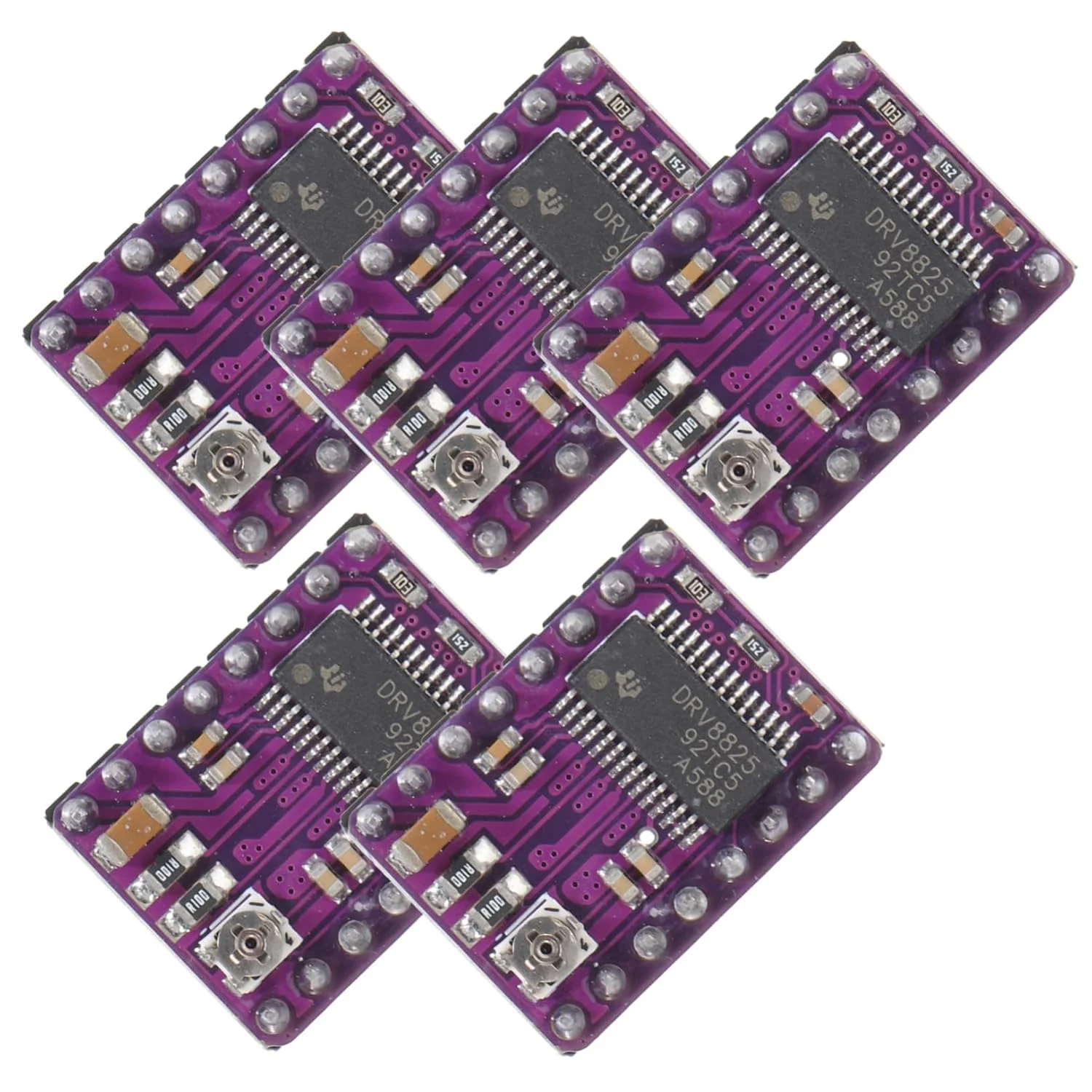 پنج عدد ماژول درایور موتور پله ای با هیت سینک خنک کننده، مناسب برای پرینترها، حرکت روان و دقیق موتور