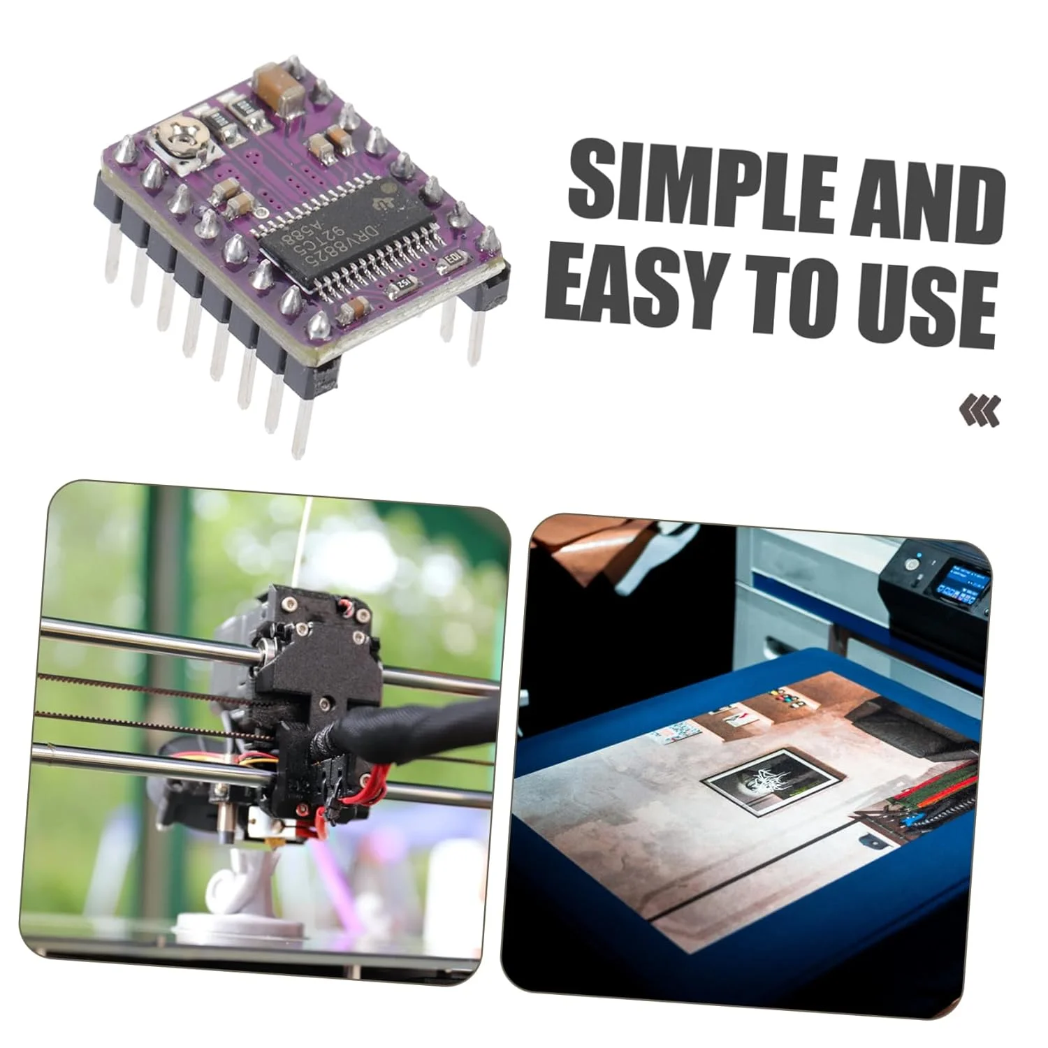 ماژول درایور موتور پله ای Unomor مدل هیت سینک، ماژول درایور موتور پرینتر سه بعدی، قطعه موتور پله ای پرینتر، درایور موتور پله ای الکترونیکی