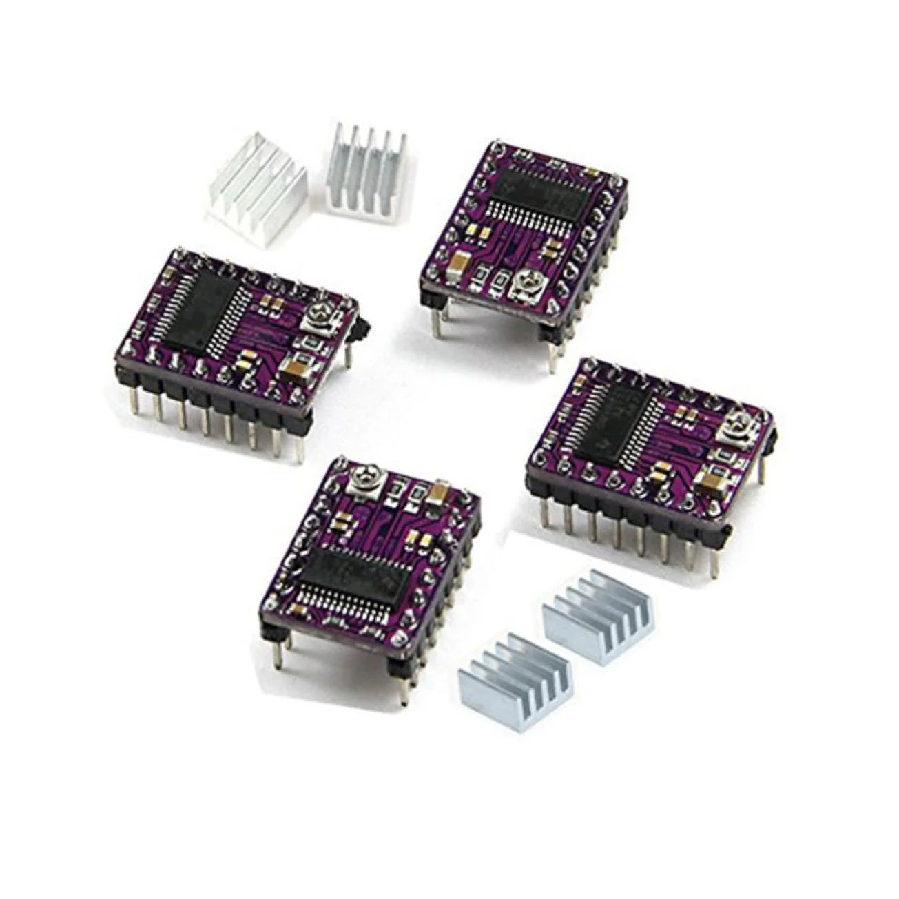 ماژول درایور موتور پله ای 5 عددی سازگار با پرینتر سه بعدی به همراه هیت سینک، رزولوشن از تمام پله تا 1/32 پله