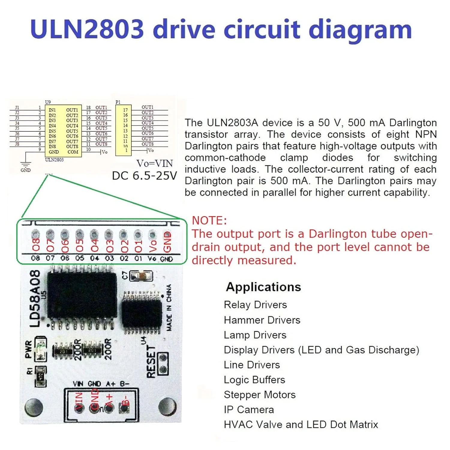 برد ماژول درایور ترانزیستور PWM، ماژول درایور ترانزیستور خروجی RS485 به PWM هشت کاناله، برد کنترل چند منظوره DO (بدون سوزن)