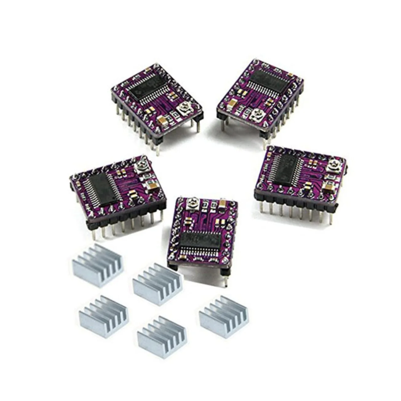 5 عدد ماژول درایور برای پرینتر سه بعدی، هیت سینک 4 لایه، رابط کاربری ساده گام به گام، محافظت در برابر دمای بیش از حد