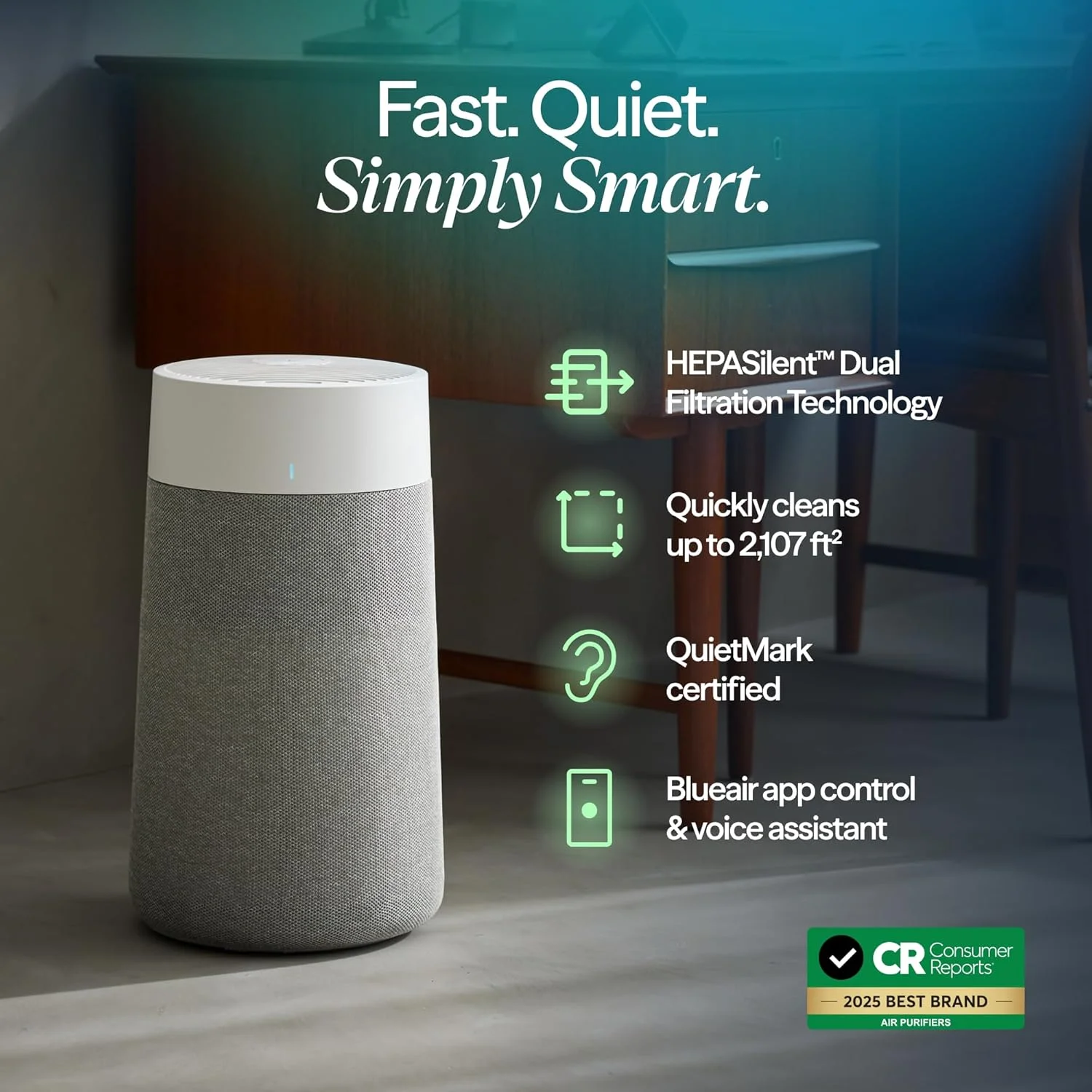 دستگاه تصفیه هوای BLUEAIR برای اتاق خواب، دستگاه تصفیه هوا برای خانه، دستگاه تصفیه هوا برای آلرژی حیوانات خانگی، دستگاه تصفیه هوای هوشمند، دستگاه تصفیه هوای اتاق کوچک، دستگاه تصفیه هوا Blue Pure 411i Max دستگاه تصفیه هوای BLUEAIR برای اتاق خواب، دستگاه تصفیه هوا برای خانه، دستگاه تصفیه هوا برای آلرژی حیوانات خانگی، دستگاه تصفیه هوای هوشمند، دستگاه تصفیه هوای اتاق کوچک، دستگاه تصفیه هوا Blue Pure 411i Max