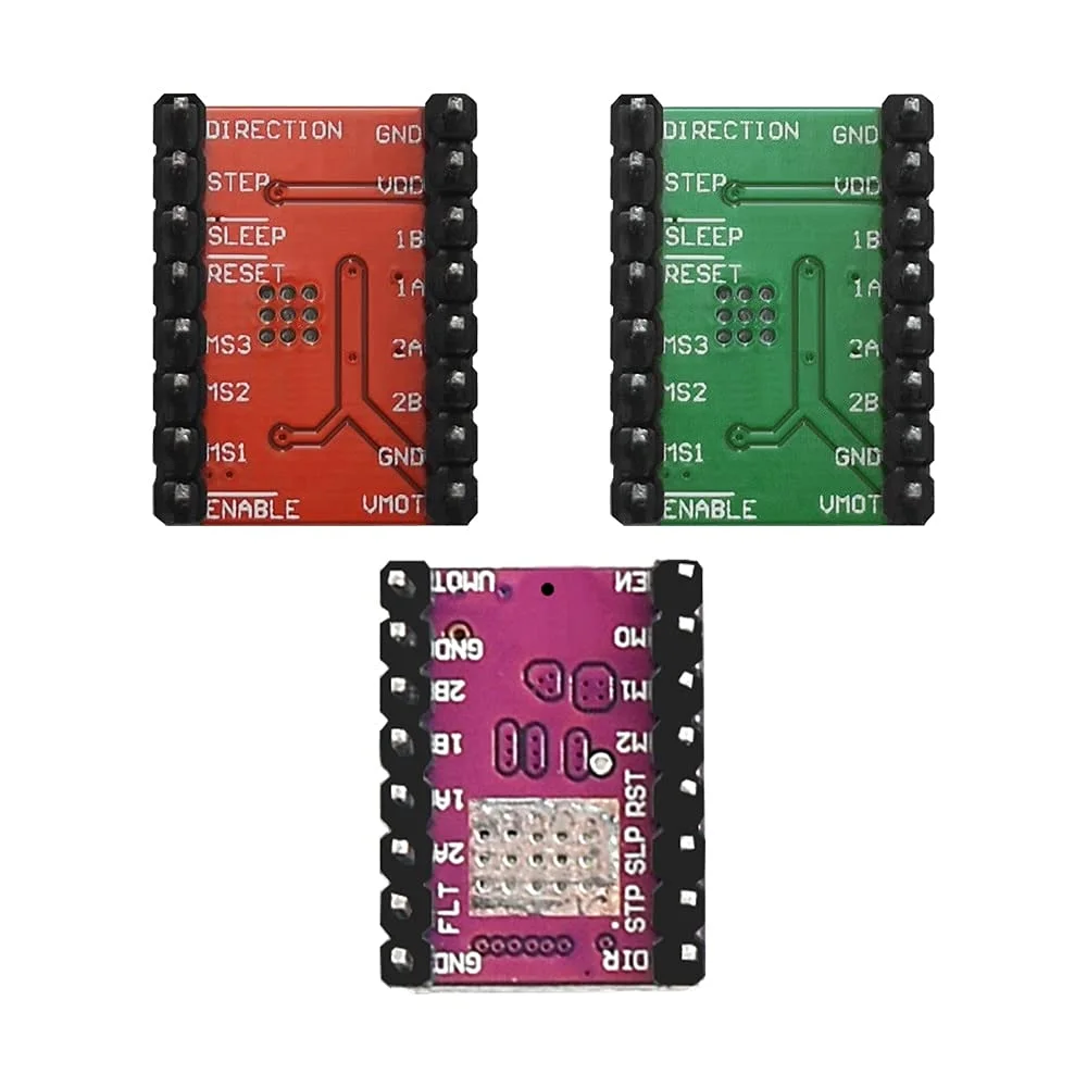 قطعات پرینتر سه بعدی StepStick DRV8825 A4988 درایور موتور پله ای با هیت سینک Reprap RAMPS 1.4 1.5 1.6 MKS GEN V1.4 Board - (سایز: A4988 Red)
