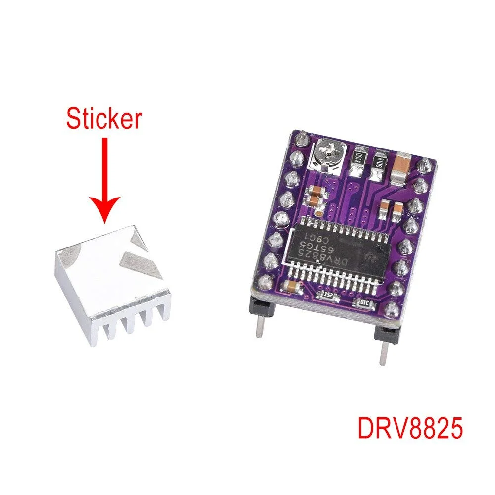 قطعات و لوازم جانبی پرینتر سه بعدی Lysee - درایور موتور پله ای Stepstick Drv8825، 5 عددی، برد PCB جایگزین A4988 برای قطعات پرینتر سه بعدی Ramps 1.4 MKS GEN - (سایز: 5 عددی)