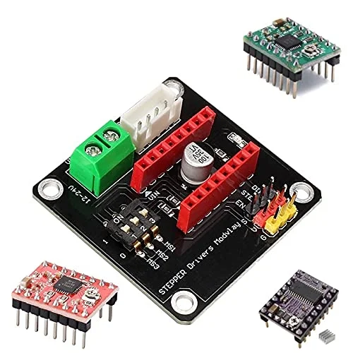 قطعات و لوازم جانبی پرینتر سه بعدی - درایور پرینتر سه بعدی MEGA DRV8825 A4988 درایور موتور پله ای 42 ماژول برد توسعه کنترل برای R3 Ramps1.4 DIY - (رنگ: 5 ست A4988 سبز)