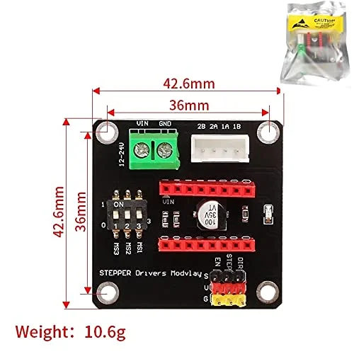 قطعات و لوازم جانبی پرینتر سه بعدی - درایور پرینتر سه بعدی MEGA DRV8825 A4988 درایور موتور پله ای 42 ماژول برد توسعه کنترل برای R3 Ramps1.4 DIY - (رنگ: 5 ست A4988 سبز)