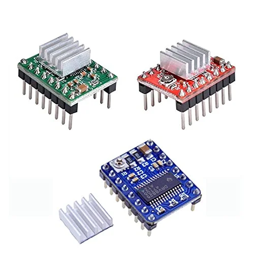 قطعات و لوازم جانبی پرینتر سه بعدی Lysee - درایور استپر موتور A4988 Reprap جدید + هیت سینک با برچسب - (اندازه: قرمز با هیت سینک)