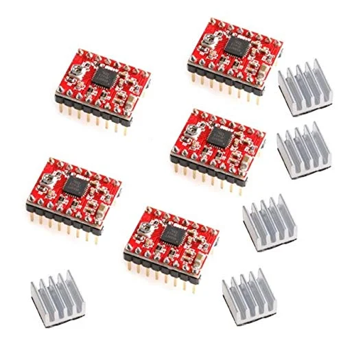 قطعات و لوازم جانبی پرینتر سه بعدی Lysee - درایور موتور پله ای A4988 با هیت سینک، قطعات پرینتر سه بعدی، درایور پله ای Reprap - (رنگ: قرمز)