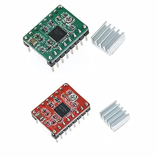 قطعات و لوازم جانبی پرینتر سه بعدی Lysee - درایور موتور پله ای A4988 با هیت سینک، قطعات پرینتر سه بعدی، درایور پله ای Reprap - (رنگ: قرمز)