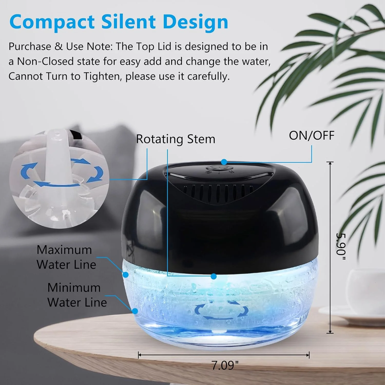 دستگاه تصفیه هوا، خوشبو کننده هوا و پخش کننده رایحه برای خانه و محل کار، تصفیه کننده هوا با چراغ خواب (مشکی)