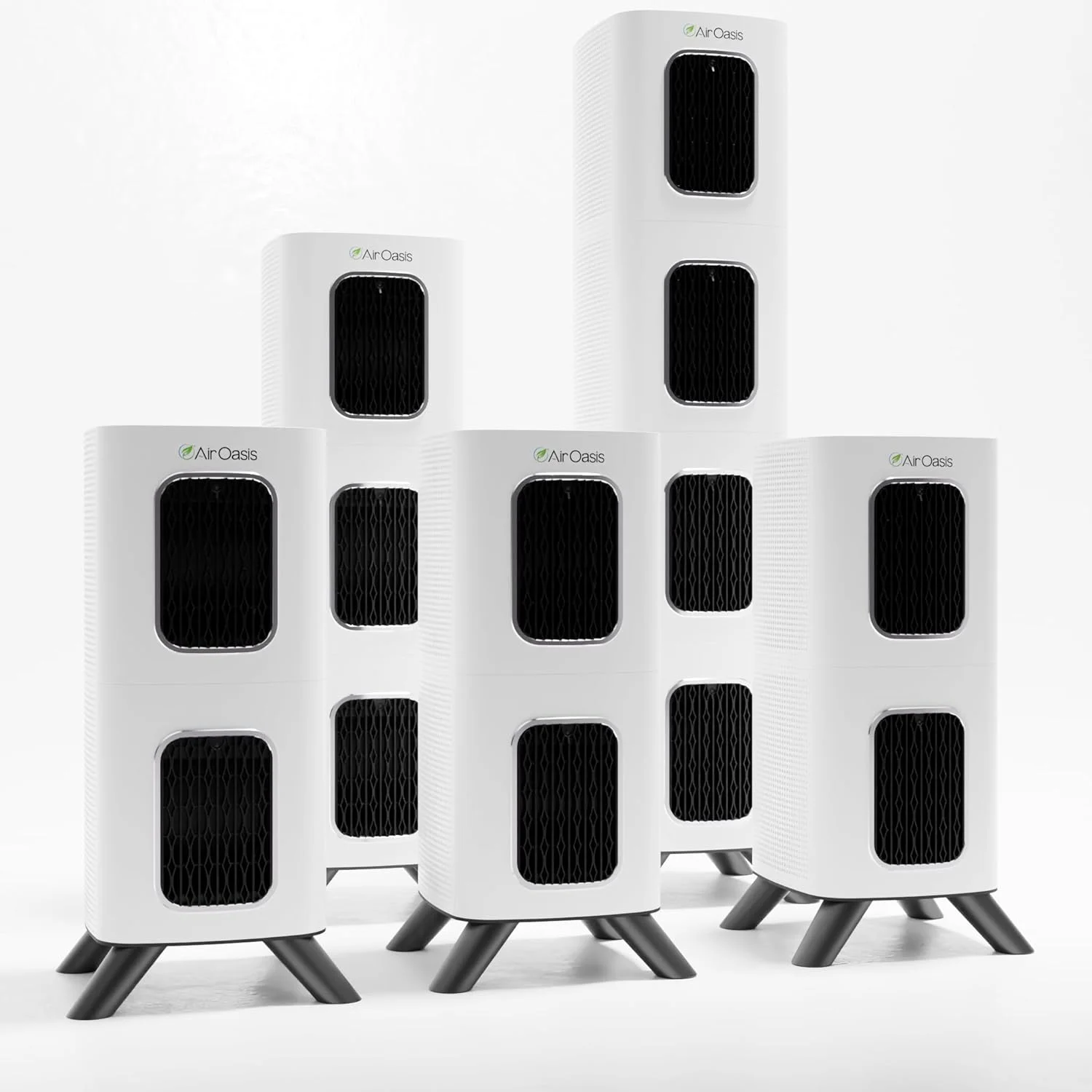 دستگاه تصفیه هوای Air Oasis iAdapt 2.0 با فیلتر HEPA H13 | بسته کامل تصفیه هوای سالم برای کل خانه | 5 دستگاه تصفیه هوا، 3 عدد متوسط، 1 عدد بزرگ و 1 عدد حرفه ای