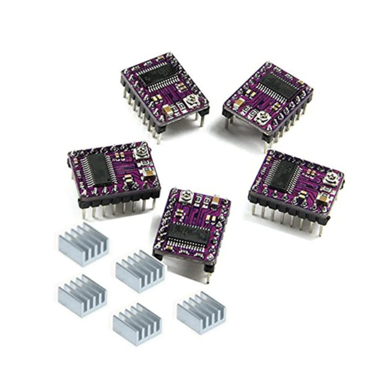 ماژول درایور موتور پله ای GLEAVI، محافظت در برابر دمای بیش از حد، سازگار با پرینتر PCB Reprap، بسته 5 عددی