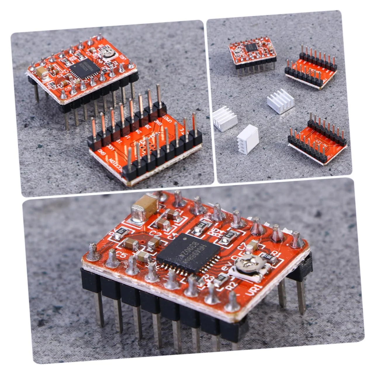 GLEAVI 2 ست برد کنترلر درایور موتور پله ای ماژول A4988 برای نرخ پله بالا 5 عدد * 2