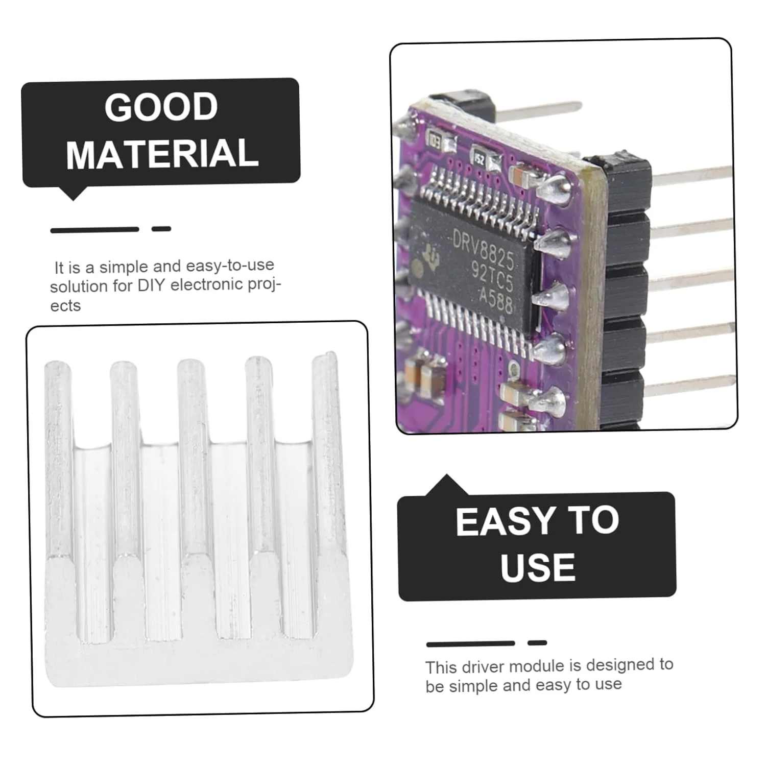 هیت سینک ماژول استپر GLEAVI، یک عددی، برای درایور استپر پرینتر، سازگار با رمپ‌های Rrerap برای چاپ روان و دقیق