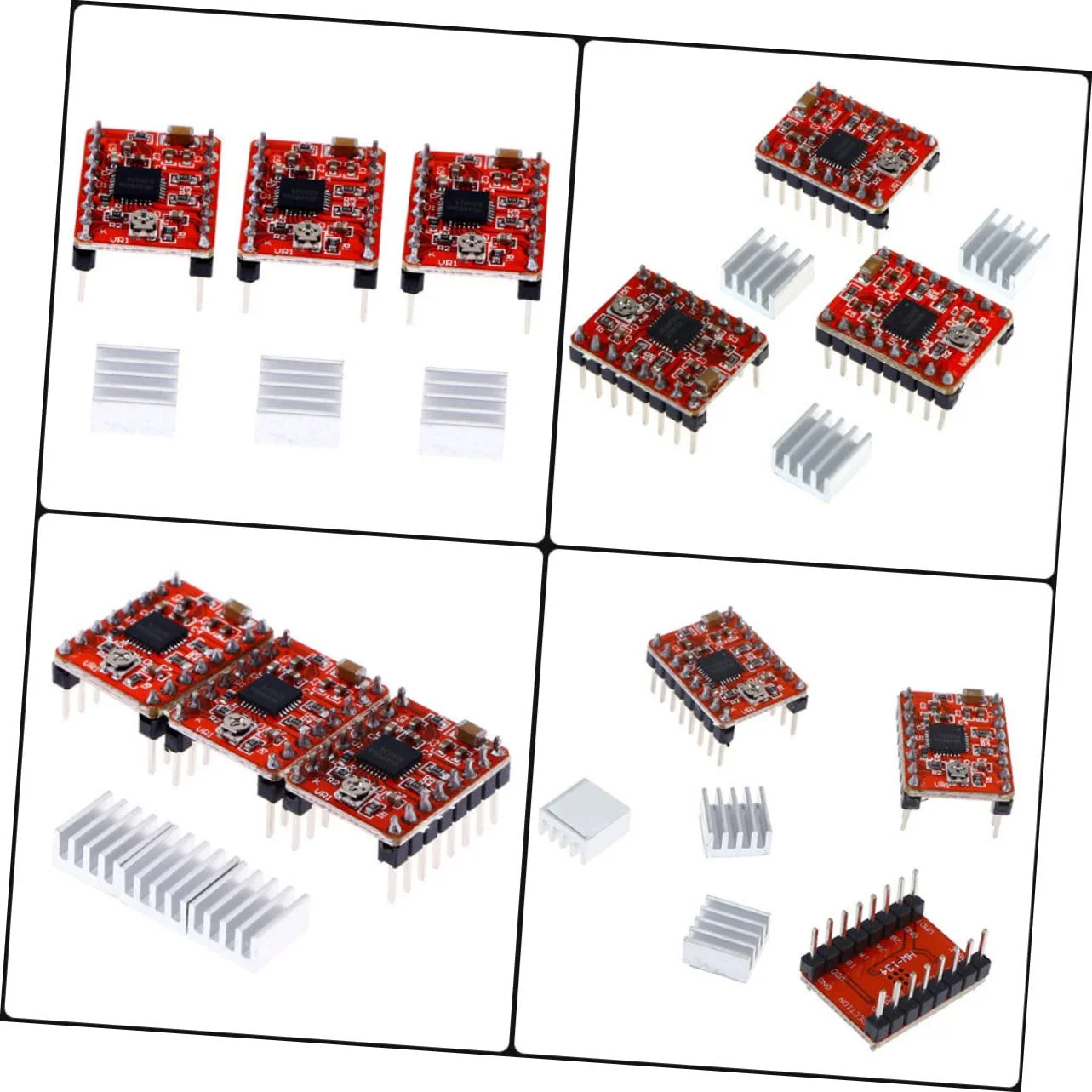 ماژول درایور موتور پله ای A4988 برای لوازم جانبی پرینتر سه بعدی، 5 عددی ماژول درایور موتور پله ای A4988 برای لوازم جانبی پرینتر سه بعدی، 5 عددی