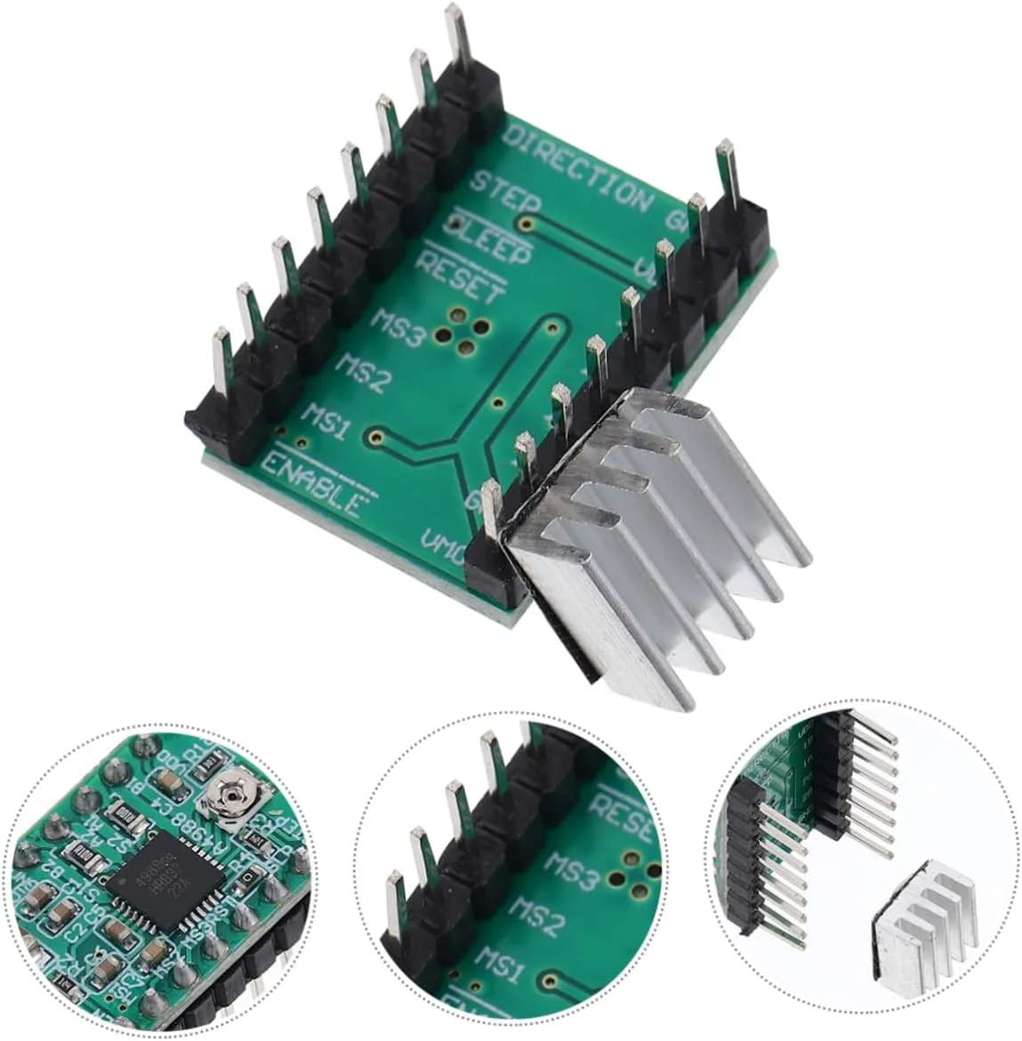 ماژول درایور موتور پله ای Gadpiparty، 4 عدد، برای کنترل دقیق، سازگار با موتورهای دو قطبی، پشتیبانی از حالت های پله ای کامل، نیمه و میکرو، کم صدا و کم مصرف