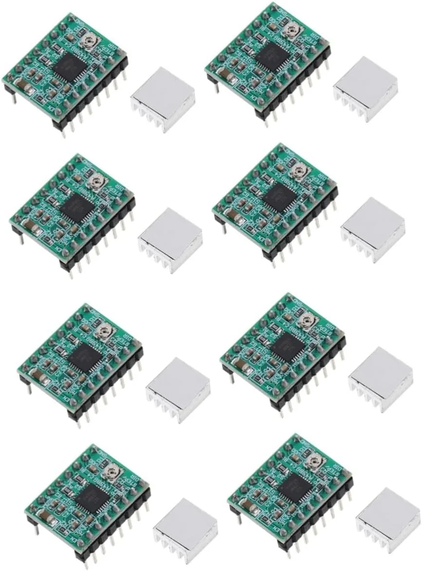ماژول درایور موتور پله ای بی صدا Gadpiparty، متریال منتخب برای پرینتر سه بعدی، پایداری بالا، 2 ست (4 عدد * 2)