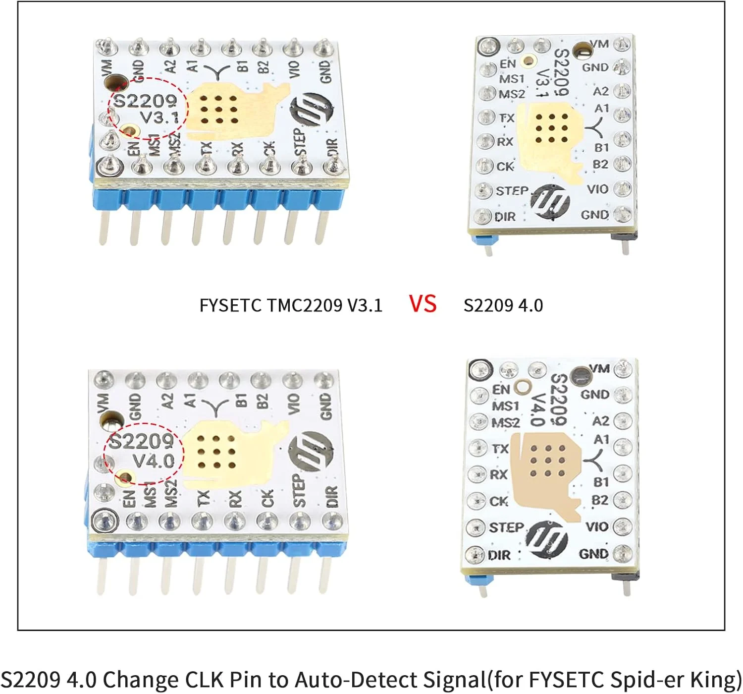 قطعات پرینتر سه بعدی FYSETC، درایور موتور پله ای بی صدا S2209 V4.0 با حالت UART و هیت سینک برای Reprap Ram1.4 MKS Gen/SpideKing/SKR V1.3 MKS GEN L Ramps 1.4/1.5/1.6 قطعات پرینتر سه بعدی FYSETC، درایور موتور پله ای بی صدا S2209 V4.0 با حالت UART و هیت سینک برای Reprap Ram1.4 MKS Gen/SpideKing/SKR V1.3 MKS GEN L Ramps 1.4/1.5/1.6