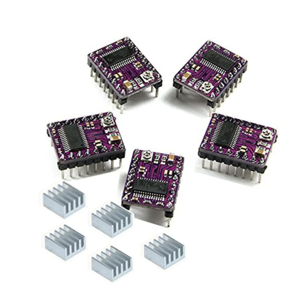 ماژول درایور موتور پله ای 5 عددی برای پرینتر Reprap سازگار با PCB هیت سینک سیستم های رابط مستقیم کنترل سرعت PWM