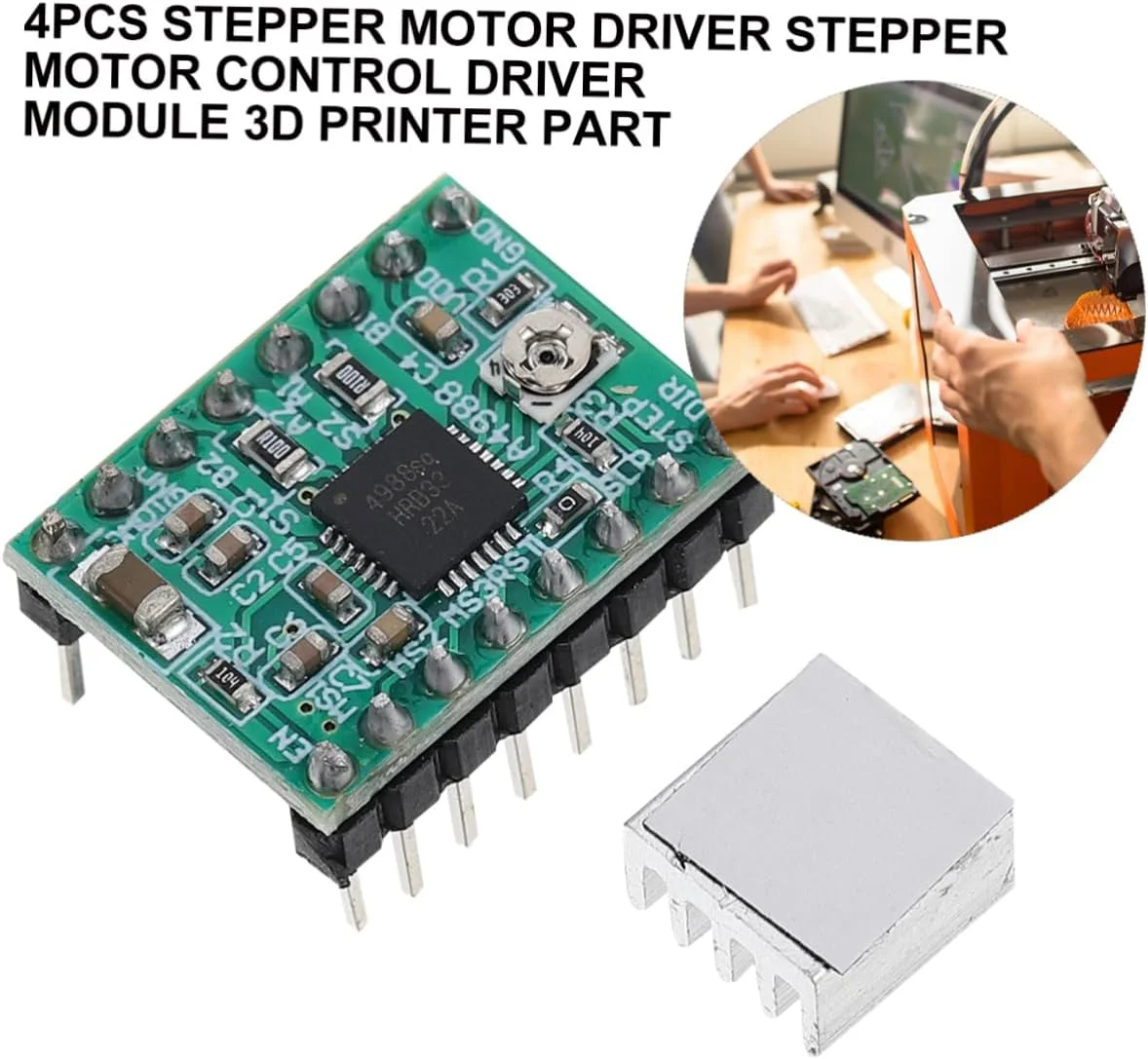 Gadpiparty 12 عدد ماژول هیت سینک درایور موتور پله ای برای چاپگر و کنترل پایدار موتور، درایور پیک برای عملکرد بهبود یافته