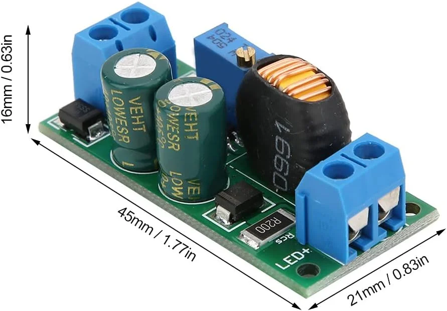 ماژول درایور ال ای دی FTVOGUE، ماژول درایور ال ای دی 72 وات DC 6-50 ولت 1-3 آمپر، ال ای دی قابل تنظیم جریان با عملکرد بالا LD48AJTA، رابط چاپگر سه بعدی و ماژول های درایور (L 2A 6-16V با ترمینال)