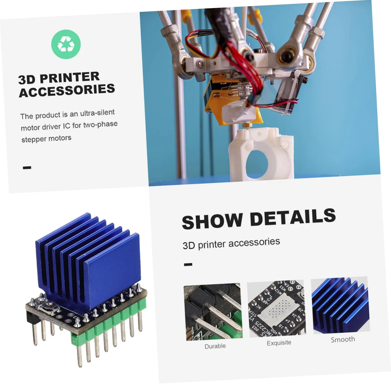 5 عدد ماژول بی صدای استپر برای پرینترها، اتلاف حرارت با راندمان بالا، سیستم کنترل موتور حرفه ای، جهت پالس 5 عدد ماژول بی صدای استپر برای پرینترها، اتلاف حرارت با راندمان بالا، سیستم کنترل موتور حرفه ای، جهت پالس
