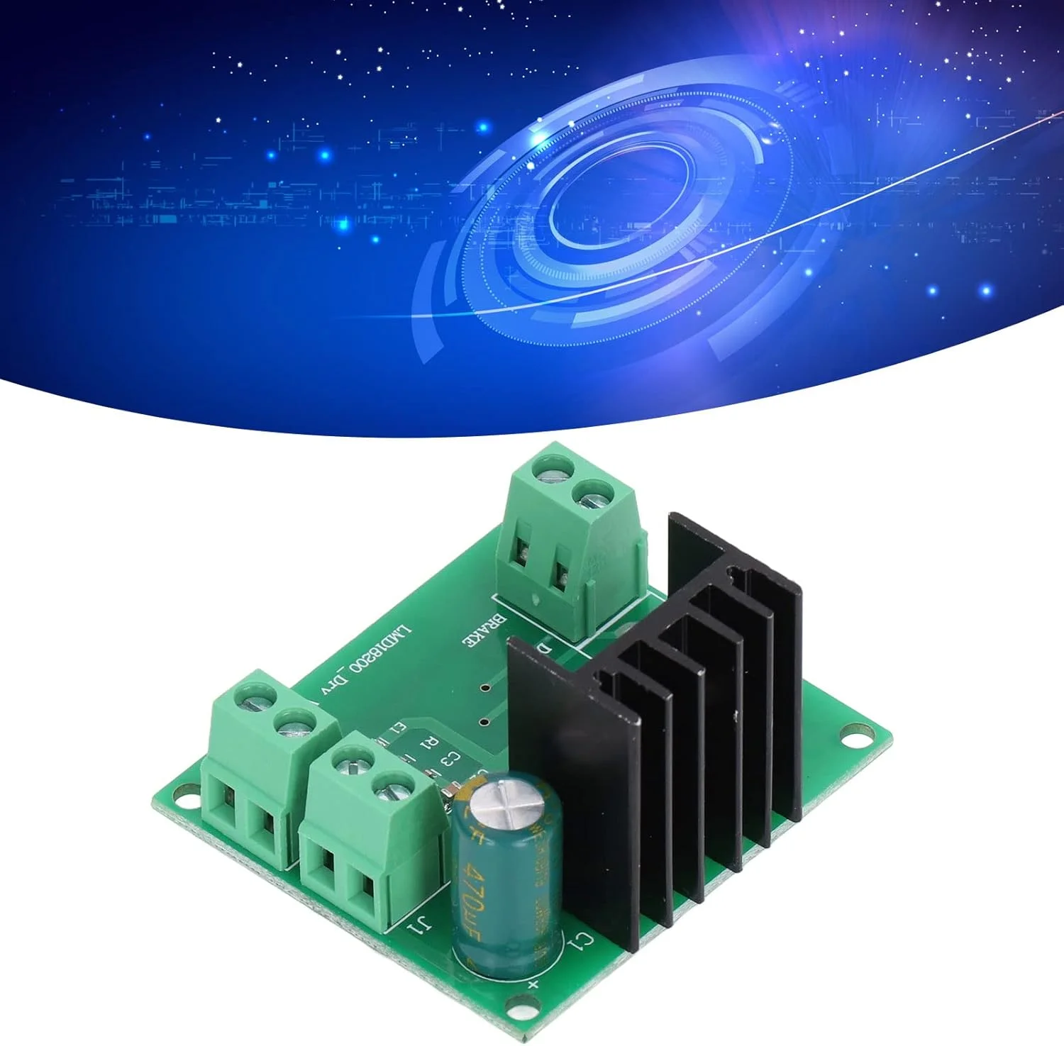 ماژول درایو موتور DC مدل flexman با ولتاژ 4.5 تا 5.5 ولت، برد کنترلر درایور موتور LMD18200T با تنظیم سرعت PWM برای پرینترها و ربات ها به همراه چراغ های نشانگر قدرت