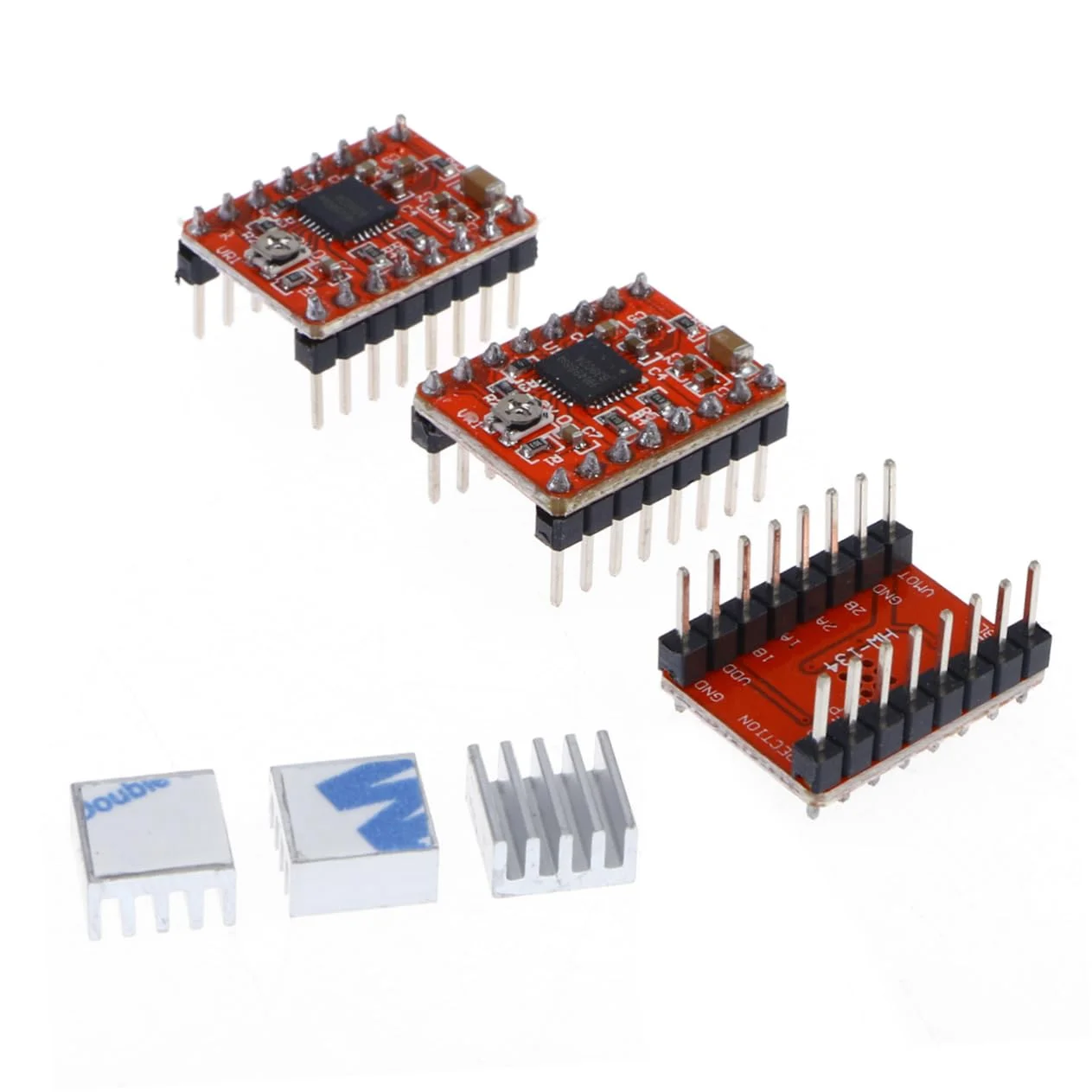 3 عدد ماژول درایور موتور پله‌ای با هیت سینک برای پرینتر با رزولوشن کامل