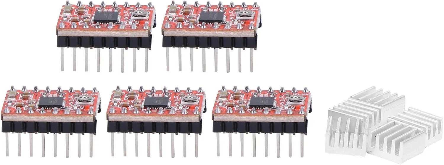 ماژول درایور موتور پله ای 5 عددی، PCB مسی 2oz با هدرهای پین روکش طلا، برای لوازم جانبی پرینتر سه بعدی رمپز 1.4 A4988