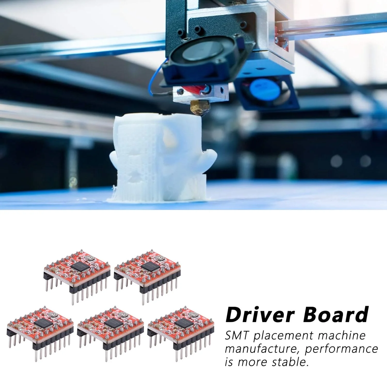 ماژول درایور موتور پله ای 5 عددی، PCB مسی 2oz با هدرهای پین روکش طلا، برای لوازم جانبی پرینتر سه بعدی رمپز 1.4 A4988 ماژول درایور موتور پله ای 5 عددی، PCB مسی 2oz با هدرهای پین روکش طلا، برای لوازم جانبی پرینتر سه بعدی رمپز 1.4 A4988