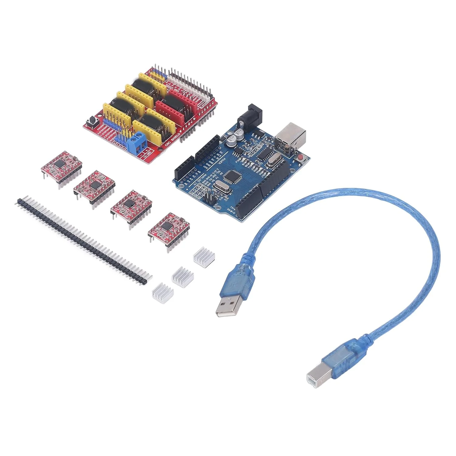 کیت درایور برد توسعه CNC با درایور موتور پله ای A4988 برای پرینتر سه بعدی V3 V4، لوازم جانبی قطعات حکاکی