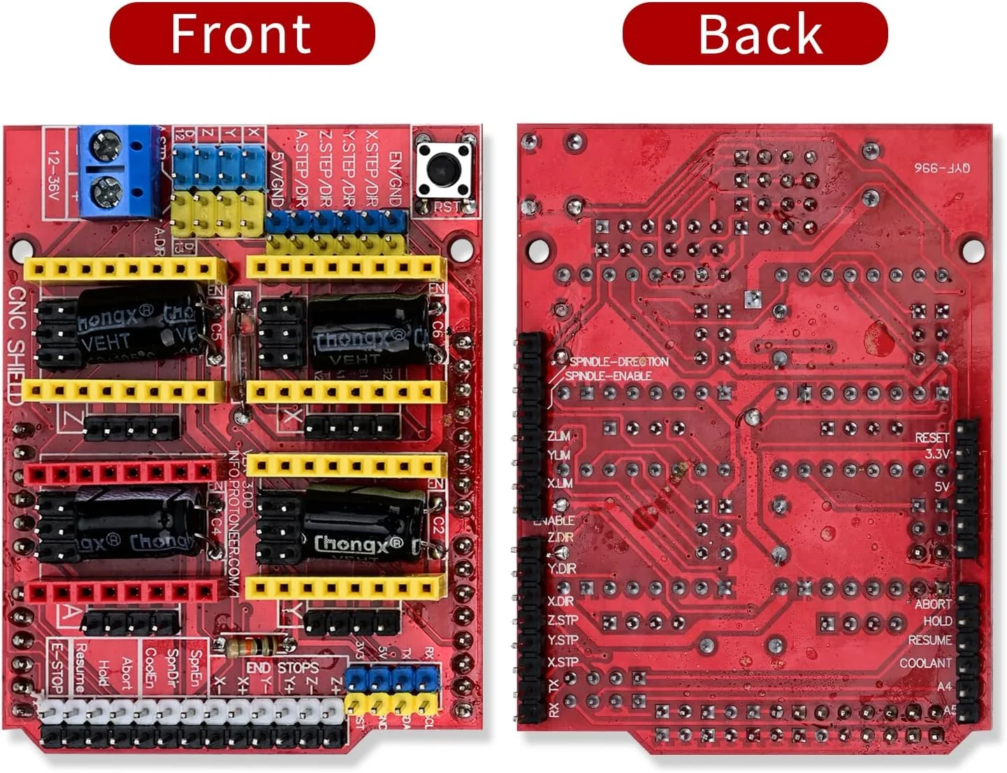 برد توسعه CNC شیلد V3.0 با درایور موتور پله ای A4988 برای دستگاه حکاکی و پرینتر سه بعدی