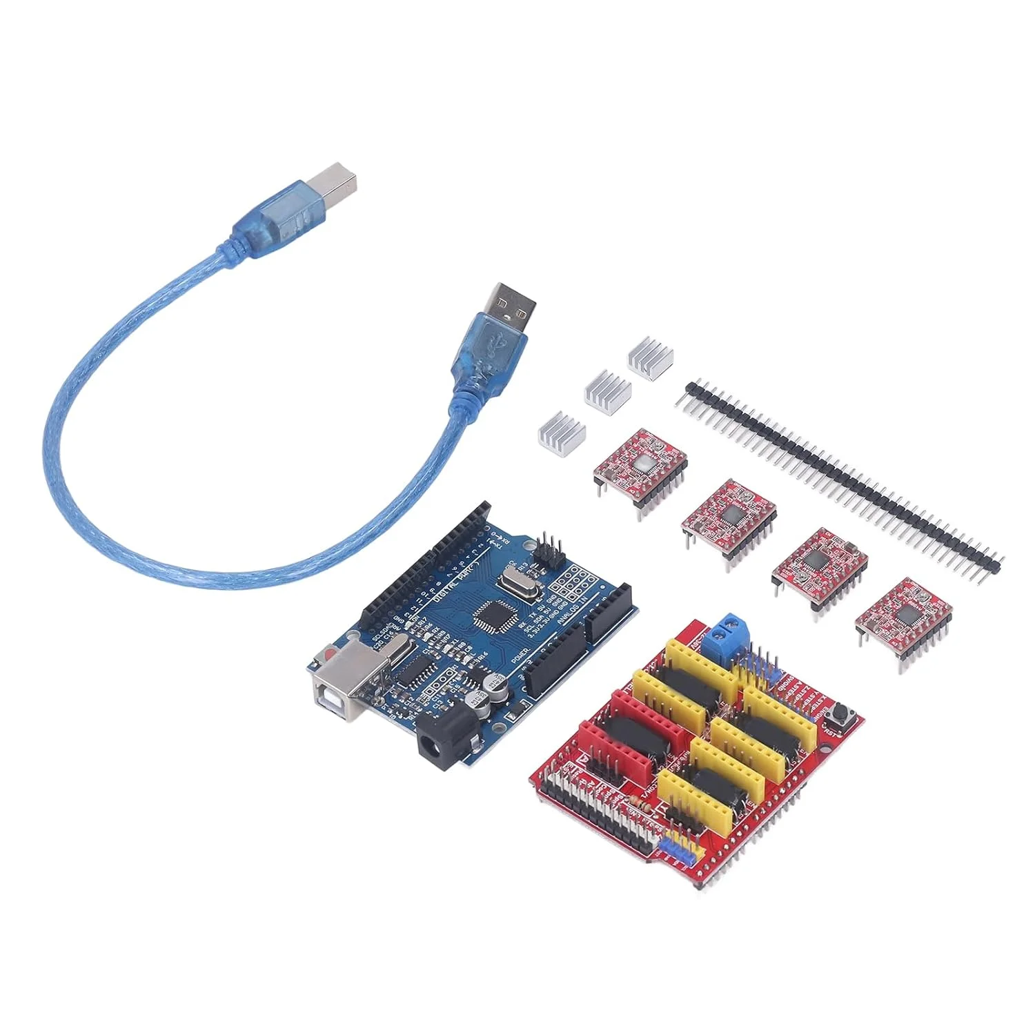 برد توسعه درایور CNC Hilitand، کیت درایور برد توسعه CNC، درایو موتور پله ای A4988 برای پرینتر سه بعدی V3 V4 بلبرینگ های عمیق