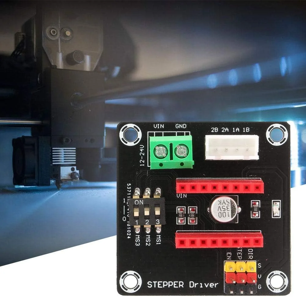 برد توسعه درایور موتور پله ای 42 با سوئیچ DIP و کانکتور برق ترمینال، مناسب برای درایو موتور پله ای 42، پرینترهای سه بعدی و پروژه های DIY