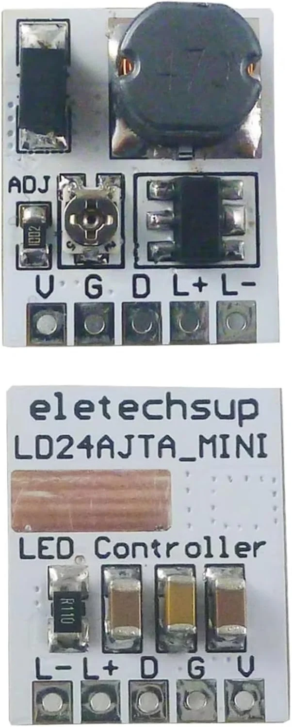 ماژول درایور LED کاهنده جریان ثابت 22 وات DC 6-24V با قابلیت تنظیم نور 5000:1 به همراه کلید روشن/خاموش PWM - 3 عدد