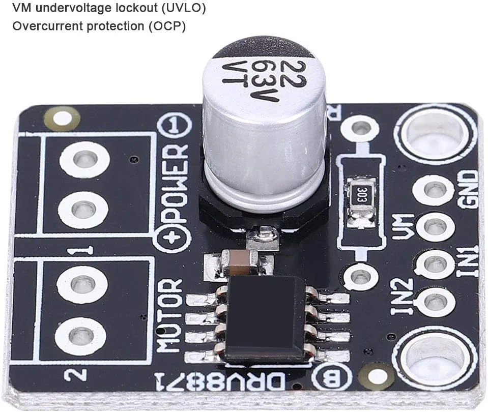 ماژول درایور موتور DC براش DRV8871، ماژول درایور 3.6 آمپر کنترل PWM پل H برد درایور موتور DC با UVLO، OCP و TSD برای ماشین های کوچک