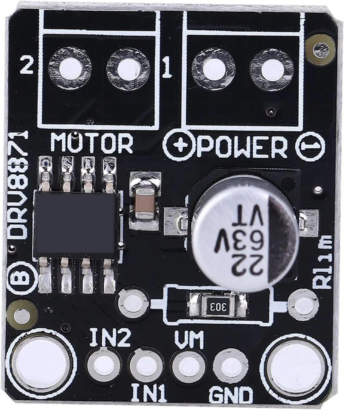 برد درایور موتور DC پل H مدل DRV8871 | ماژول کنترل PWM 3.6 آمپر | برای پرینتر / لوازم خانگی / تجهیزات صنعتی | ولتاژ گسترده 6.5V - 45V با OCP و TSD
