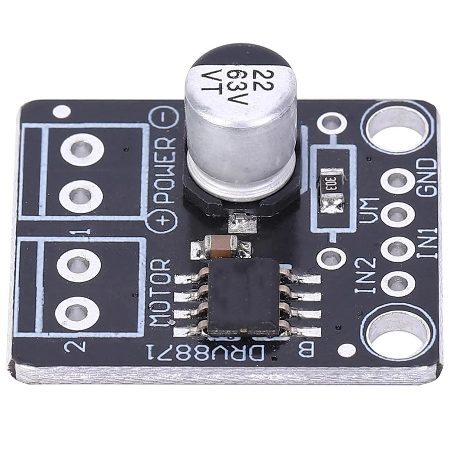 5 عدد برد درایور موتور DC مدل DRV8871 H Bridge برای موتورهای DC براش خورده با کنترل PWM، حداکثر جریان 3.6 آمپر، پورت کنترل PWM، فلزی، مشکی، مناسب برای پرینترها