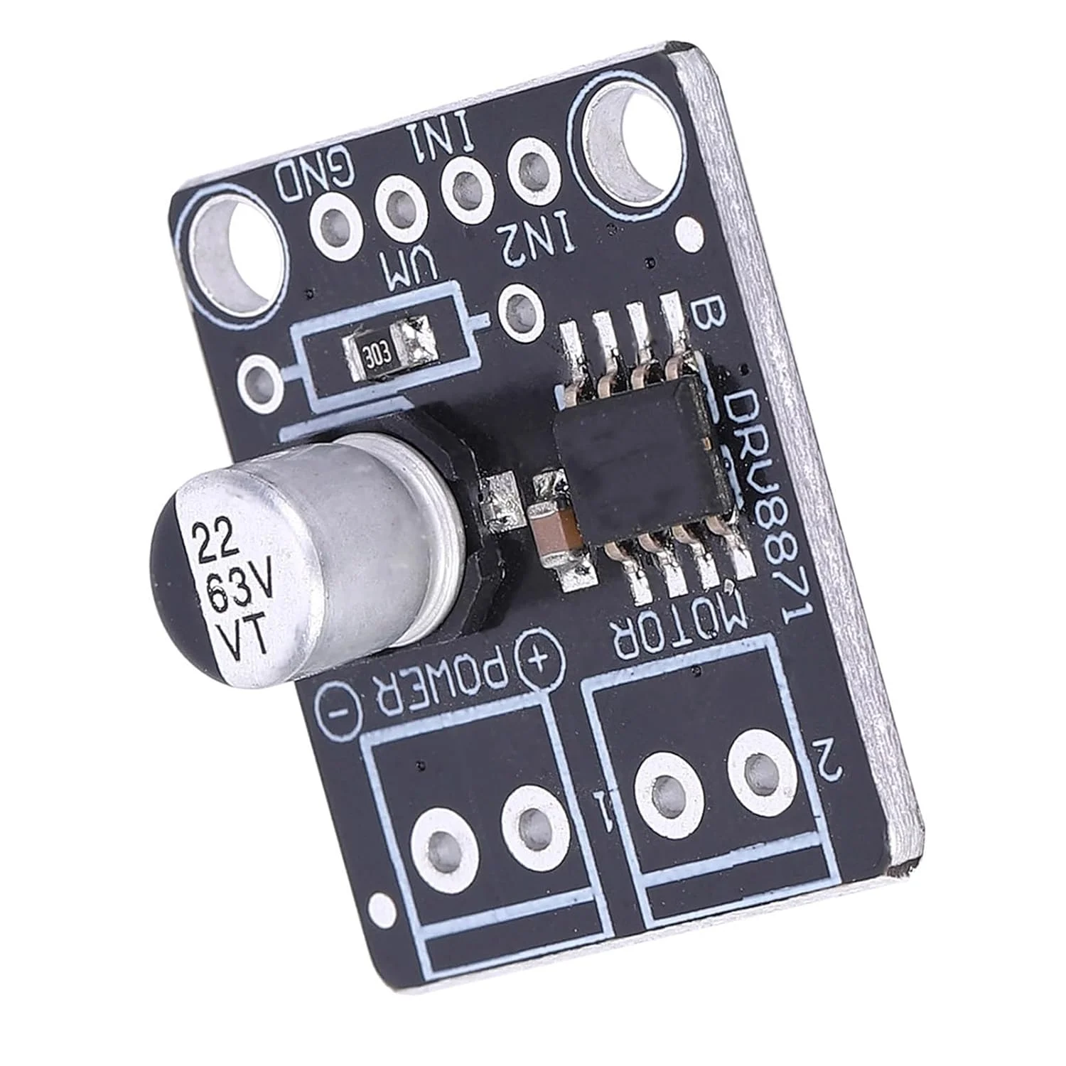 5 عدد برد درایور موتور DC مدل DRV8871 H Bridge برای موتورهای DC براش خورده با کنترل PWM، حداکثر جریان 3.6 آمپر، پورت کنترل PWM، فلزی، مشکی، مناسب برای پرینترها