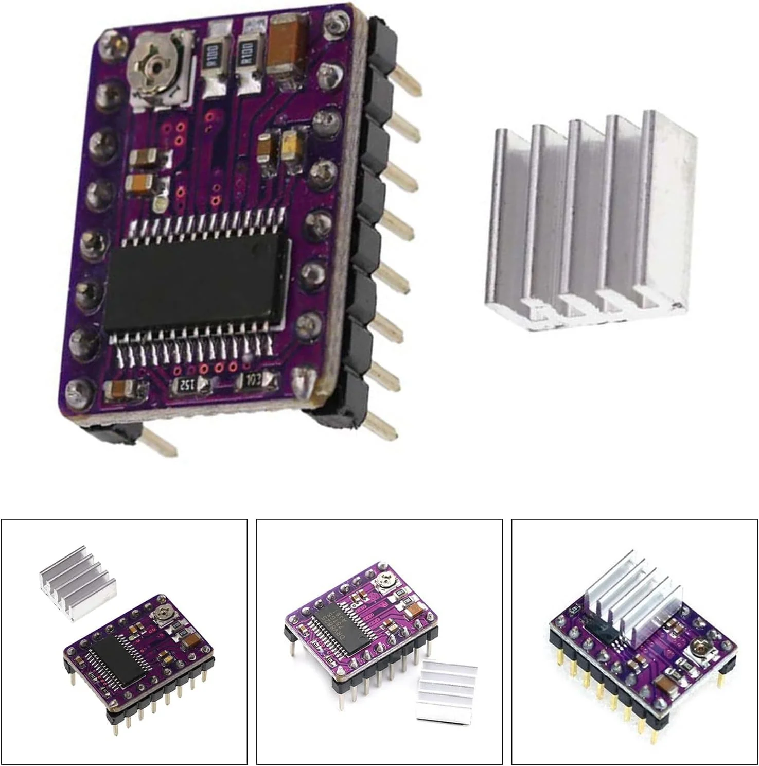 ماژول درایور موتور پله ای DRV8825 برای پرینترهای RepRap 4 RP1.4 StepStick به همراه هیت سینک