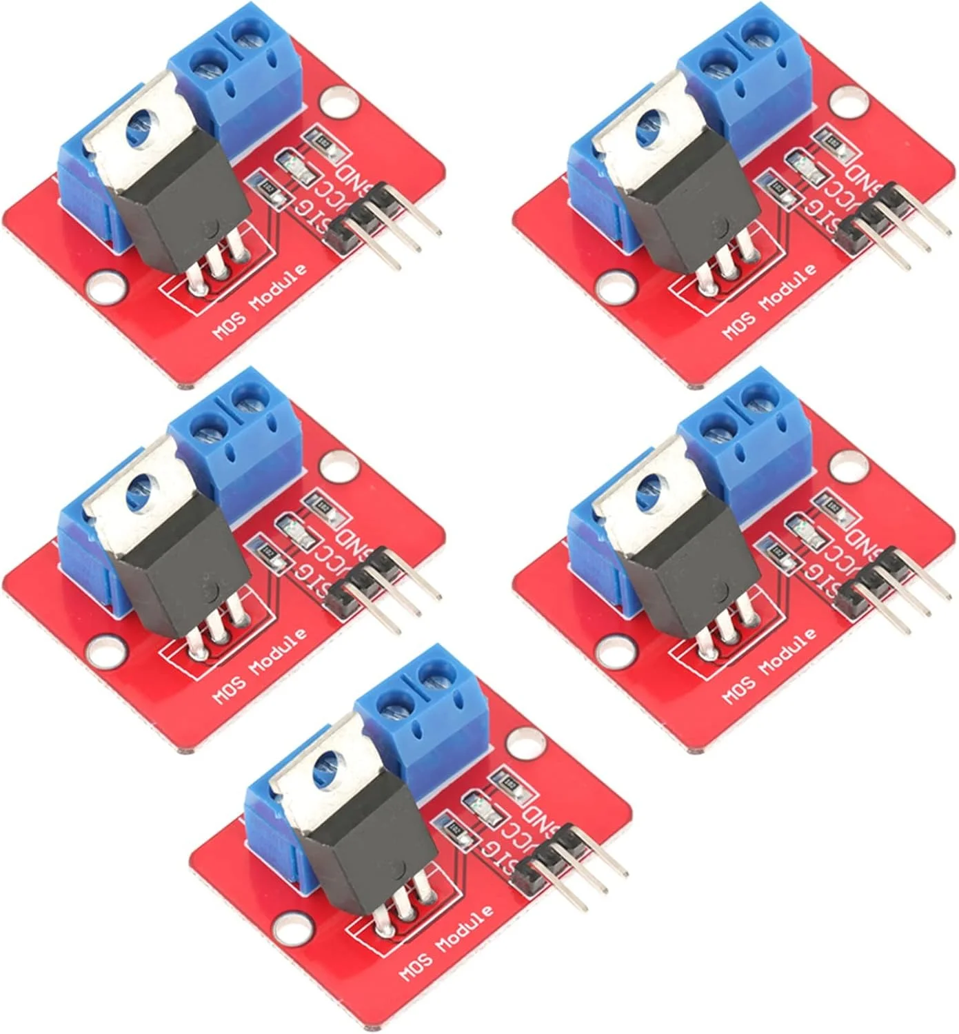 ماژول درایور IRF520 حرفه ای، 3.3V/5V برای علاقه مندان به الکترونیک ARM، SCM DIY الکترونیکی، 5 عددی